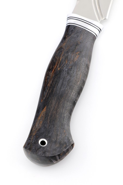 Нож Хищник сталь N690 долы-камень рукоять карельская береза фиолетовая 