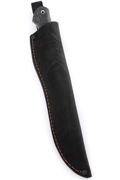 Нож Хищник сталь N690 долы-камень рукоять карельская береза фиолетовая 