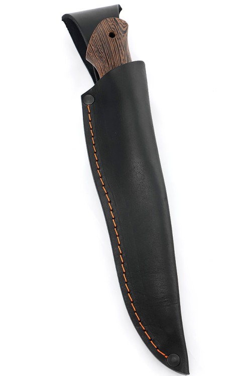 Нож Енот сталь дамаск рукоять вставка акрил белый, венге 