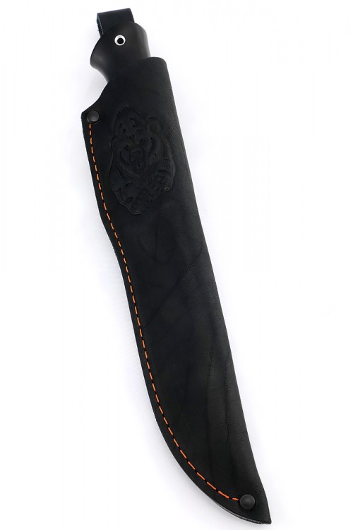 Нож Путник сталь дамаск рукоять белый акрил черный граб 