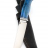 Нож Следопыт сталь CPM125V рукоять черный граб стабилизированная карельская береза синяя 