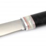 Нож Якут №4 сталь Х12МФ шлифованный дол рукоять вставка акрил белый черный граб 