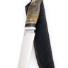 Нож Разделочный сталь кованая Х12МФ рукоять кап клена черно-оранжевая 