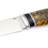 Нож Разделочный сталь кованая Х12МФ рукоять кап клена черно-оранжевая 