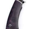Нож Щучий кованая сталь х12мф рукоять вставка черный граб, карельская береза фиолетовая 