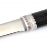 Нож Якут №3 сталь Х12МФ шлифованный дол рукоять вставка акрил белый черный граб 
