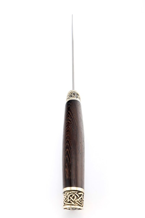 Нож Медведь сталь кованая Х12МФ рукоять мельхиор венге 