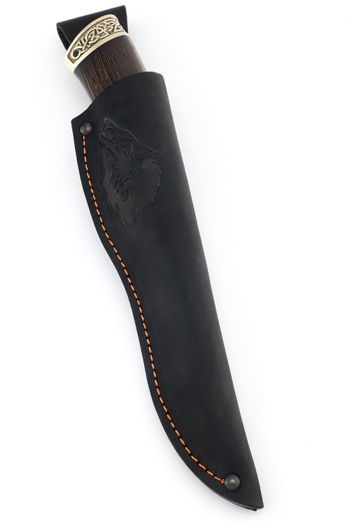 Нож Медведь сталь кованая Х12МФ рукоять мельхиор венге 