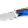 Нож Филейный средний сталь кованая Х12МФ рукоять гибрид карельская береза-акрил синий 