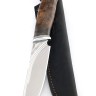 Нож Кабан сталь К340 фигурные долы рукоять карельская береза коричневая 