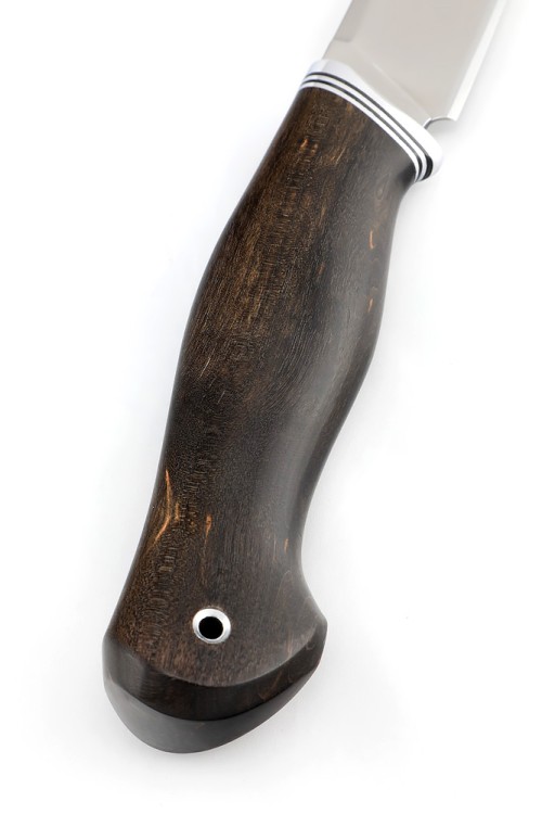 Нож Бекас сталь кованая х12мф рукоять карельская береза коричневая 