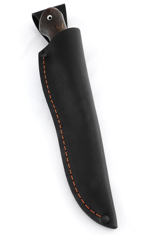 Нож Бекас сталь кованая х12мф рукоять карельская береза коричневая 