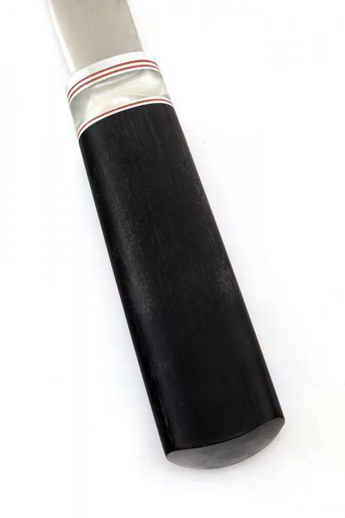 Нож Северный №1 сталь Х12МФ шлифованный дол рукоять вставка акрил белый черный граб 