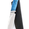 Нож Кабан сталь К340 фигурные долы рукоять карельская береза синяя 