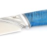 Нож Кабан сталь К340 фигурные долы рукоять карельская береза синяя 