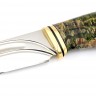 Нож Разделочный сталь Elmax фигурные долы рукоять кап клена зеленый 