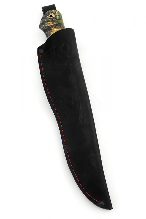 Нож Разделочный сталь Elmax фигурные долы рукоять кап клена зеленый 