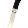 Нож Якут №5 сталь Х12МФ шлифованный дол рукоять вставка акрил белый черный граб 