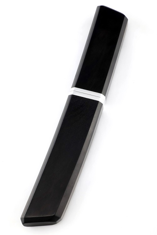 Нож Танто малый сталь кованая 95Х18 рукоять черный граб деревянные ножны 