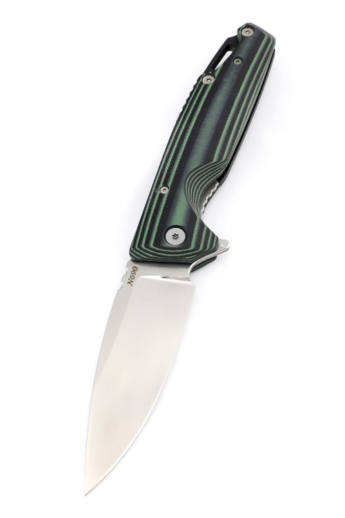 Нож складной Турист N690 G10 черно-зеленая 