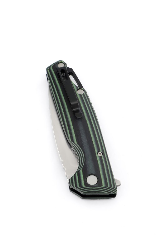 Нож складной Турист N690 G10 черно-зеленая 