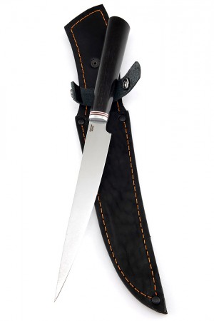 Нож Филейный кованая сталь 95х18 рукоять черный граб
