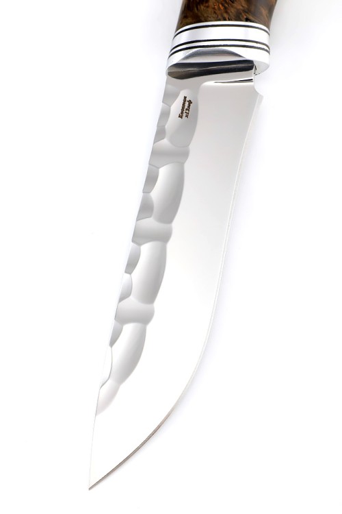 Нож Барс сталь кованая Х12МФ - камень, рукоять карельская береза коричневая 