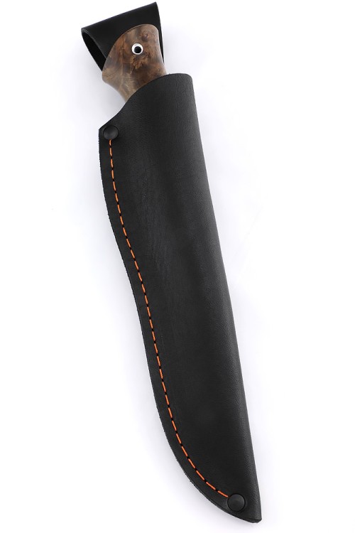 Нож Барс сталь кованая Х12МФ - камень, рукоять карельская береза коричневая 