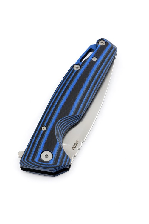 Нож складной Турист N690 G10 черно-синяя 