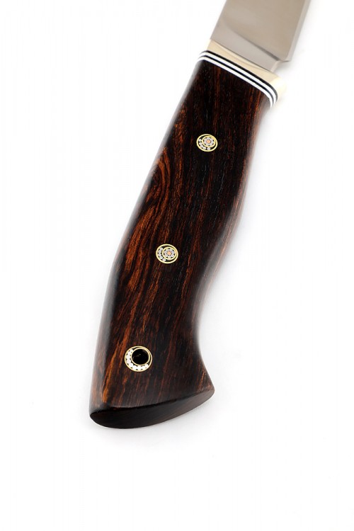 Нож №9, сталь клинка CPM REX121, рукоять айронвуд, мозаичные пины 