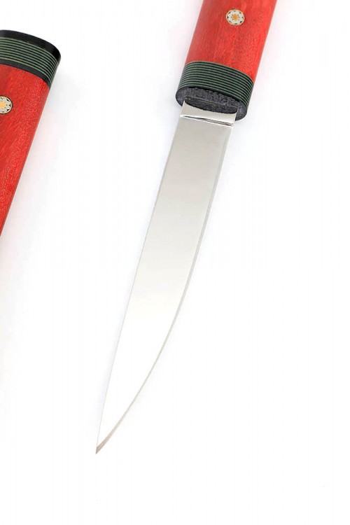 Нож Дамский сталь К340 карельская береза красная деревянные ножны 