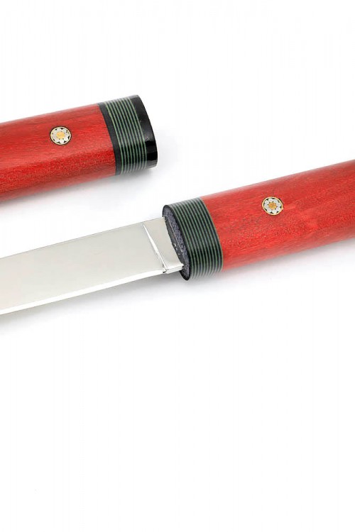 Нож Дамский сталь К340 карельская береза красная деревянные ножны 