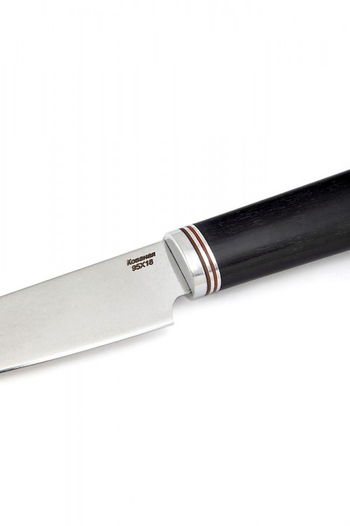 Нож Шеф-повар овощной кованая сталь 95х18 рукоять черный граб 