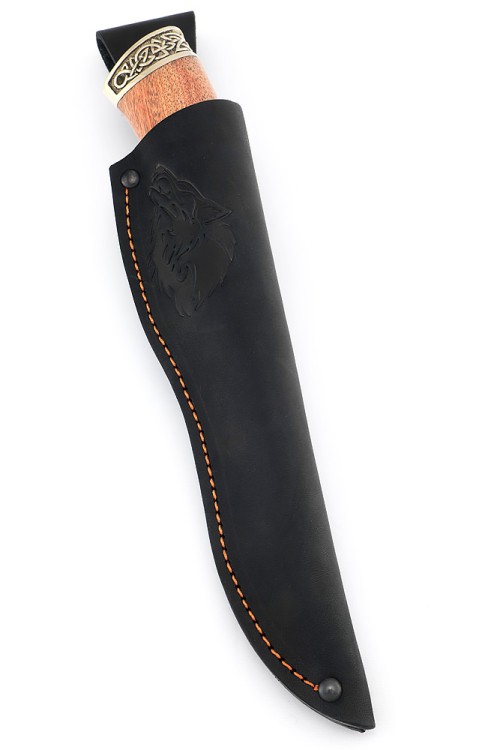 Нож Медведь сталь кованая Х12МФ рукоять мельхиор бубинга 