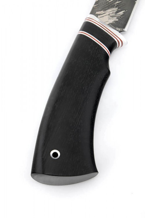 Нож Щучий кованая сталь D2 рукоять черный граб 