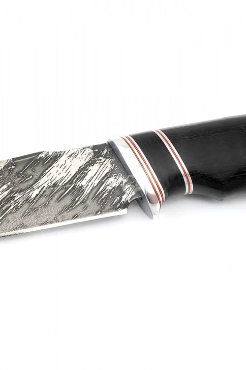 Нож Щучий кованая сталь D2 рукоять черный граб 