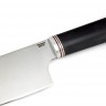 Кухонный нож Сантоку средний кованая сталь 95х18 рукоять черный граб 