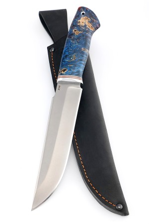 Нож Бурлак сталь К340 рукоять кап клена синий