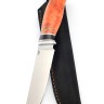 Нож Разделочный сталь кованая Х12МФ рукоять вставка черный граб, кап клена оранжевый 