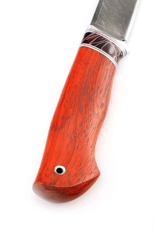 Нож Енот сталь дамаск рукоять вставка акрил, падук 