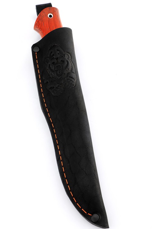 Нож Енот сталь дамаск рукоять вставка акрил, падук 