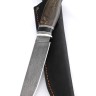 Нож Следопыт сталь ХВ5, рукоять вставка черный граб, карельская береза коричневая 