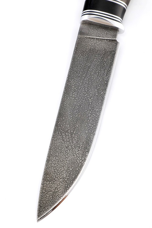 Нож Следопыт сталь ХВ5, рукоять вставка черный граб, карельская береза коричневая 