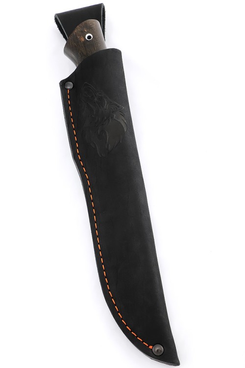 Нож Следопыт сталь ХВ5, рукоять вставка черный граб, карельская береза коричневая 