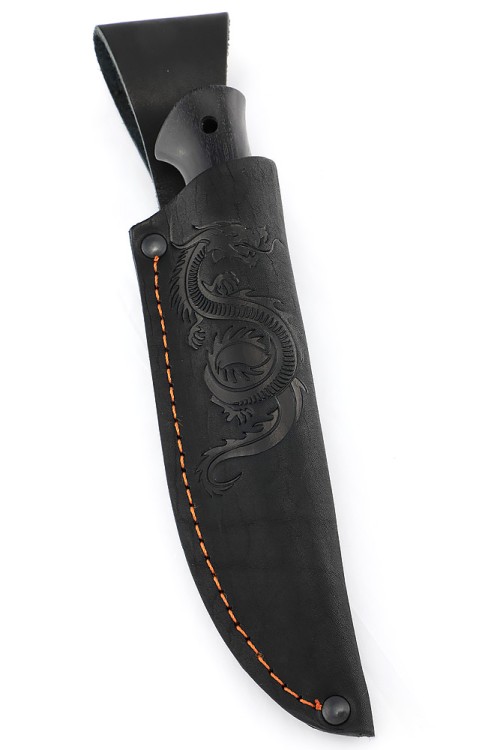 Нож Малыш сталь кованая 95х18 рукоять вставка карельская береза коричневая, черный граб 