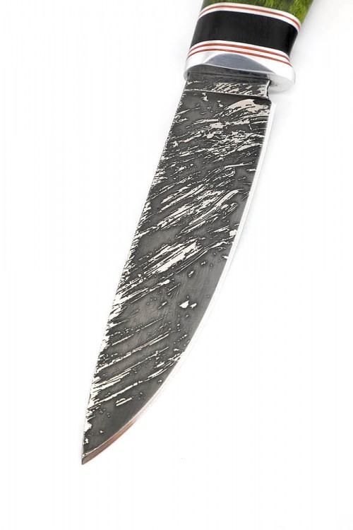 Нож Елец сталь D2 рукоять карельская береза зеленая 