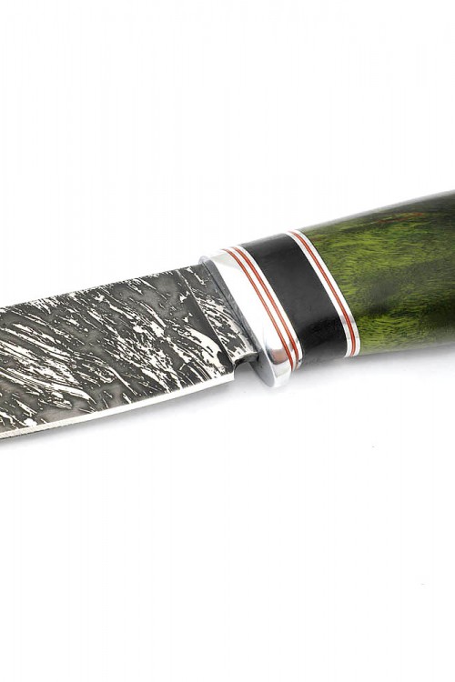 Нож Елец сталь D2 рукоять карельская береза зеленая 