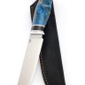 Нож Разделочный сталь кованая Х12МФ рукоять вставка черный граб, кап клена синий 