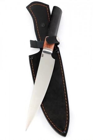 Нож Шеф-повар малый кованая сталь 95х18 бубинга и черный граб