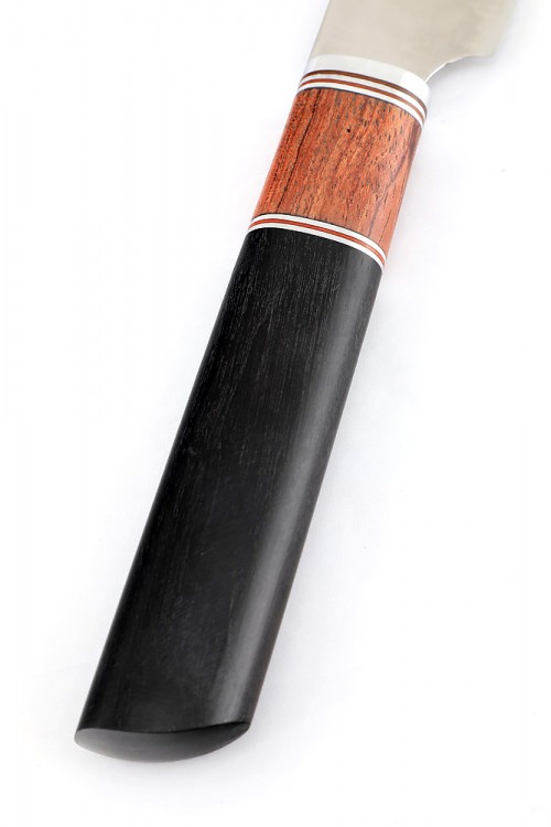 Нож Шеф-повар малый кованая сталь 95х18 бубинга и черный граб 